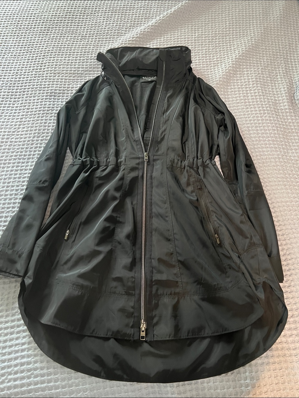 Black Zip-Front Hooded jacket